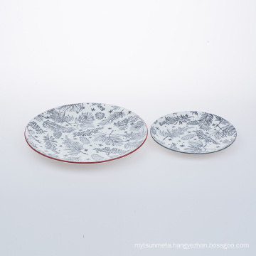ceramic porcelain dessert plate with pad printing